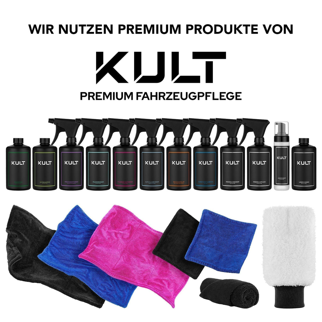 Premium Fahrzeugpflege-Produkte als Basis meiner Arbeit